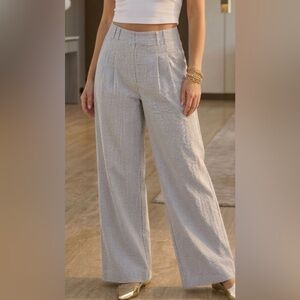 Forever 21 Wide-Leg Ankle Pants Black & White Pinstripe Woman Medium NWT